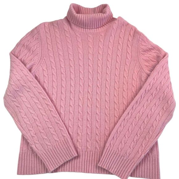 Charter Club Cashmere Cable Knit Pullover Sweater XL Pink Quiet Luxury fisherman - Picture 7 of 10